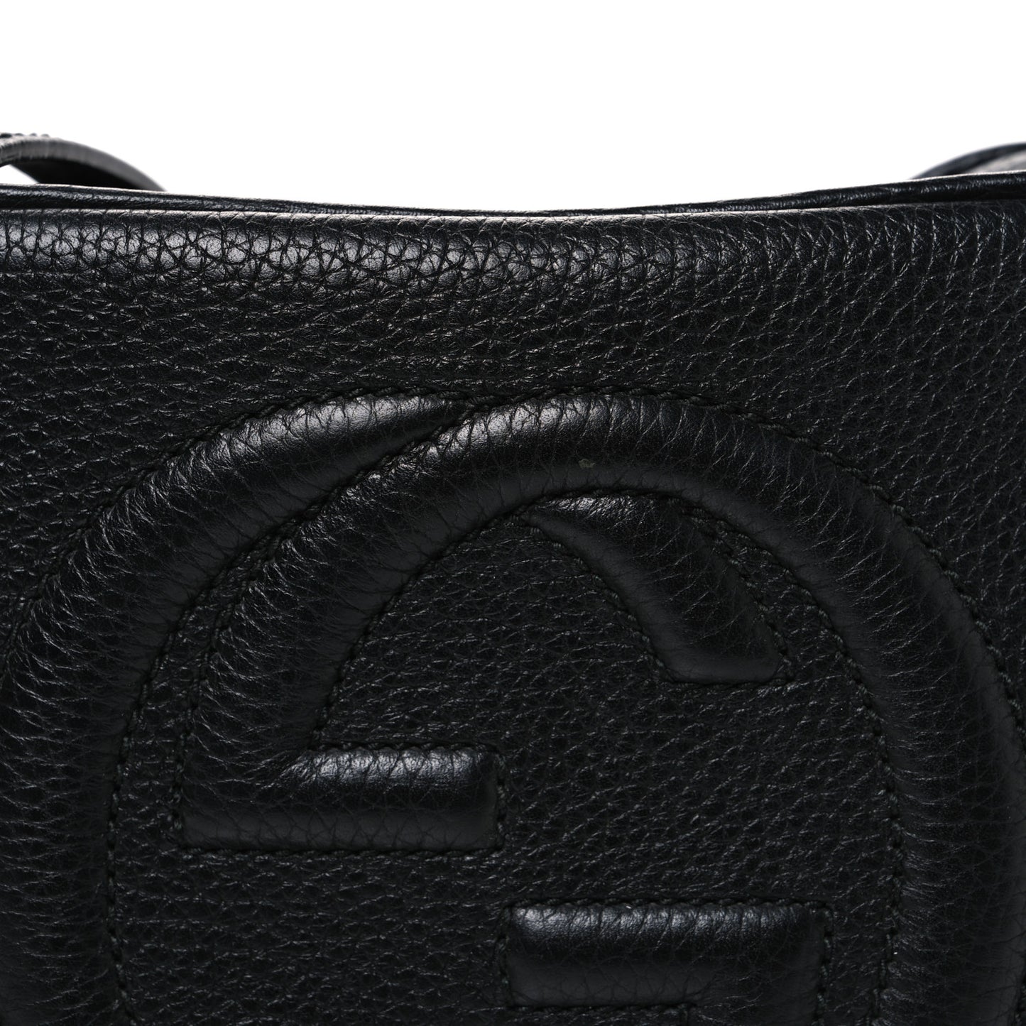 Pebbled Calfskin Small Soho Disco Bag Black
