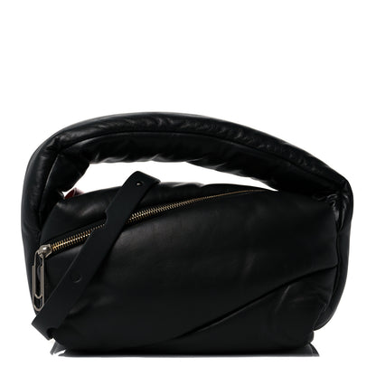 Off-White Calfskin Puffy Pump Pouch Crossbody Bag Black 1 of 10