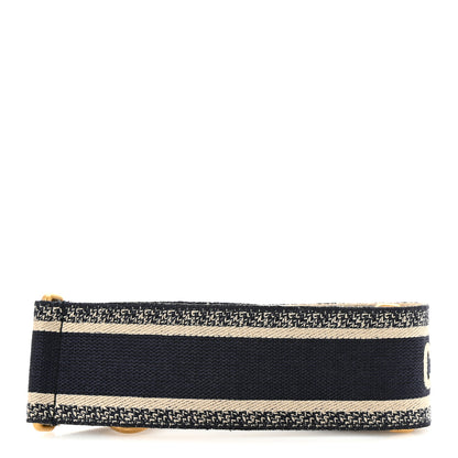 Christian Dior Canvas Embroidered Shoulder Strap Blue 2 of 5