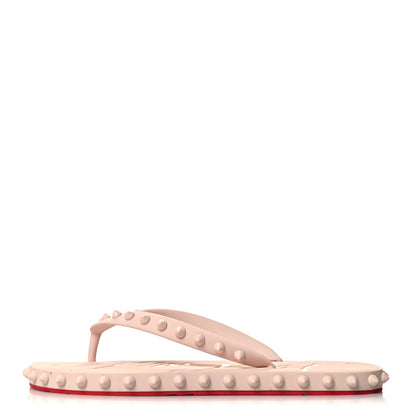 Christian Louboutin Rubber Spike Super Loubi Flip Flop Sandals 37 Leche 1 of 7