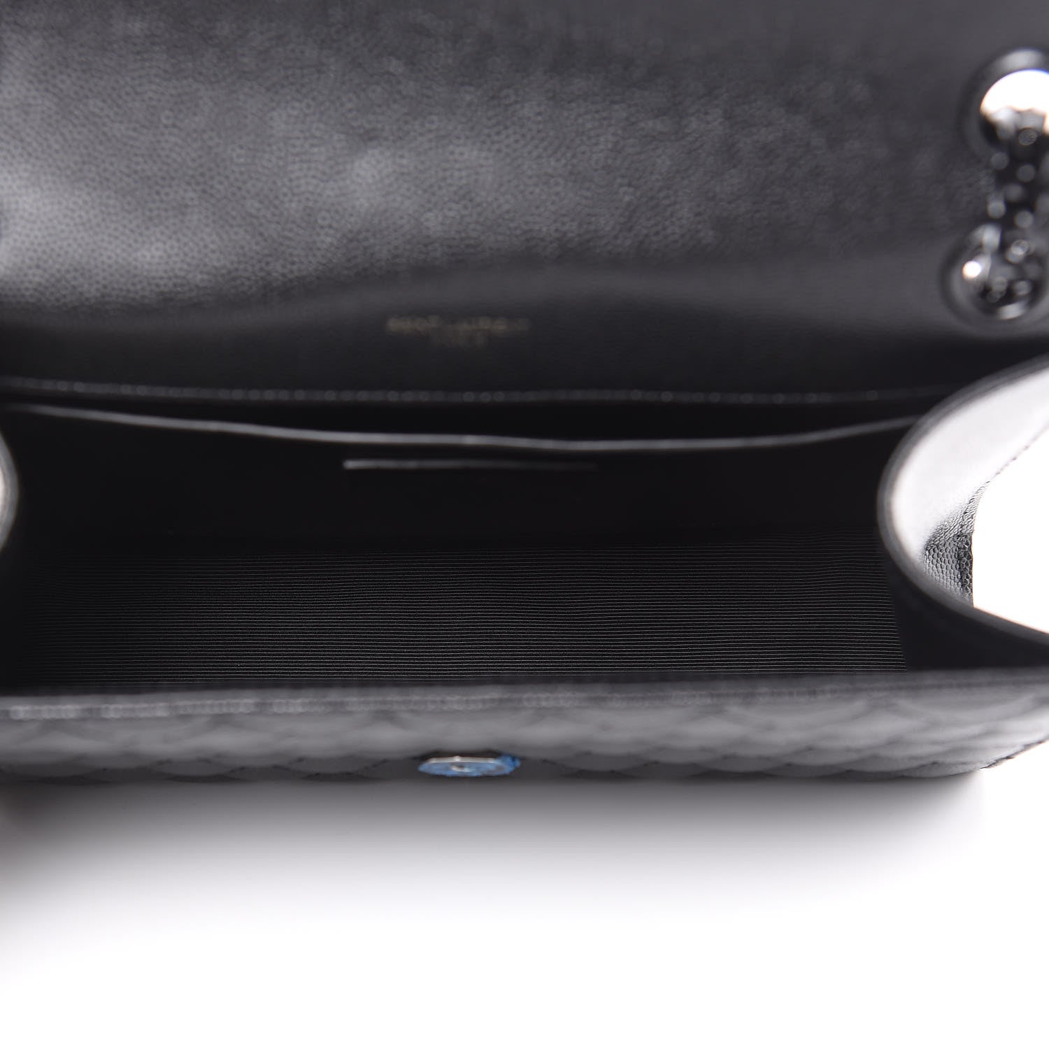Saint Laurent Grain De Poudre Textured Mixed Matelasse Triquilt Medium Monogram Satchel Black 5 of 10