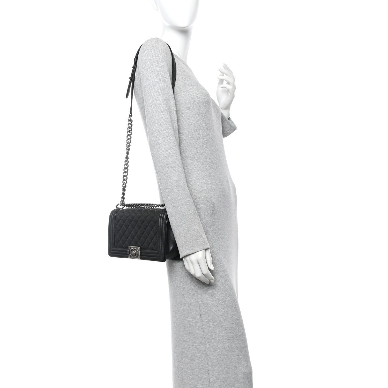 Chanel Lambskin Quilted Medium Boy Flap Black 2 of 16