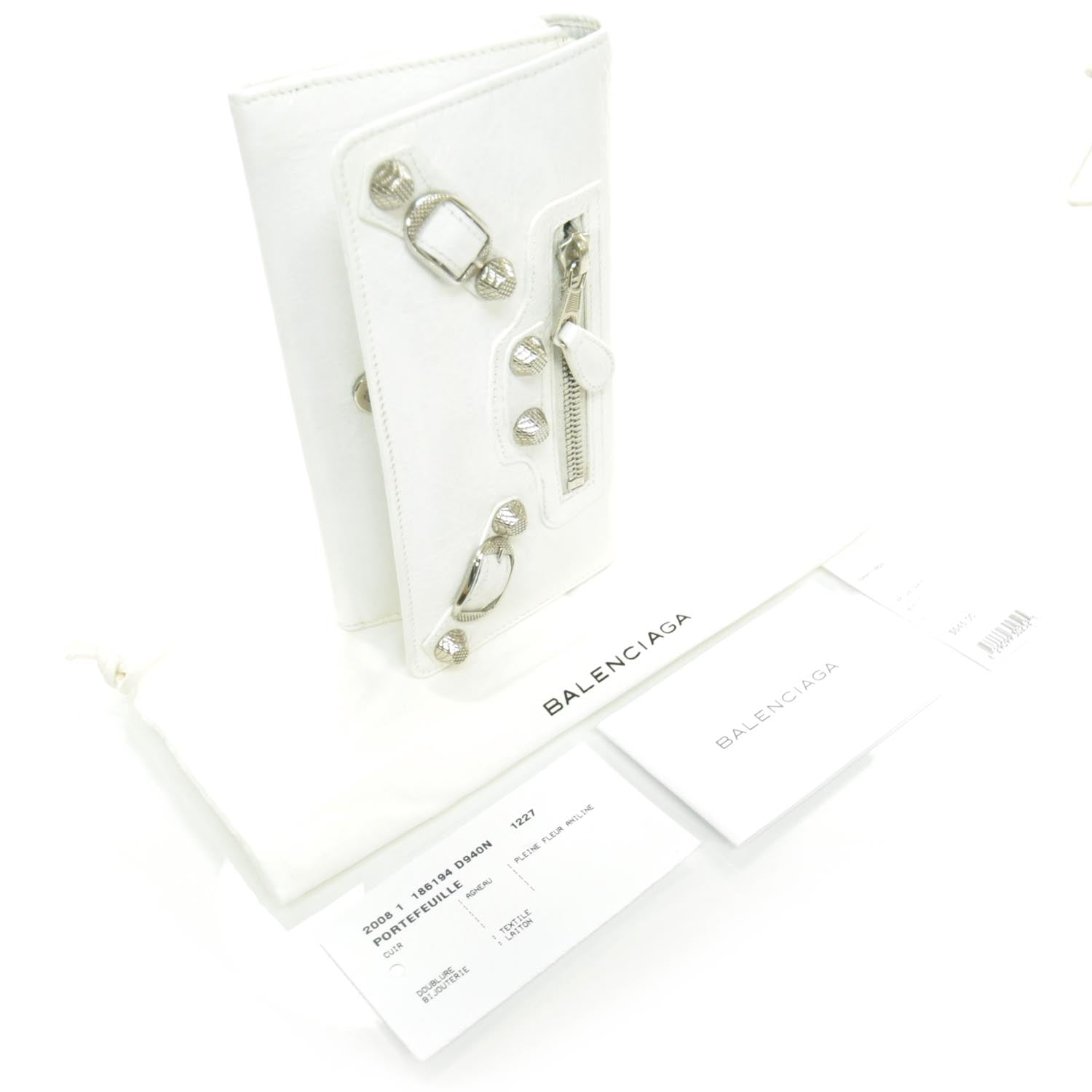 Balenciaga Agneau Giant Money Wallet White 3 of 7