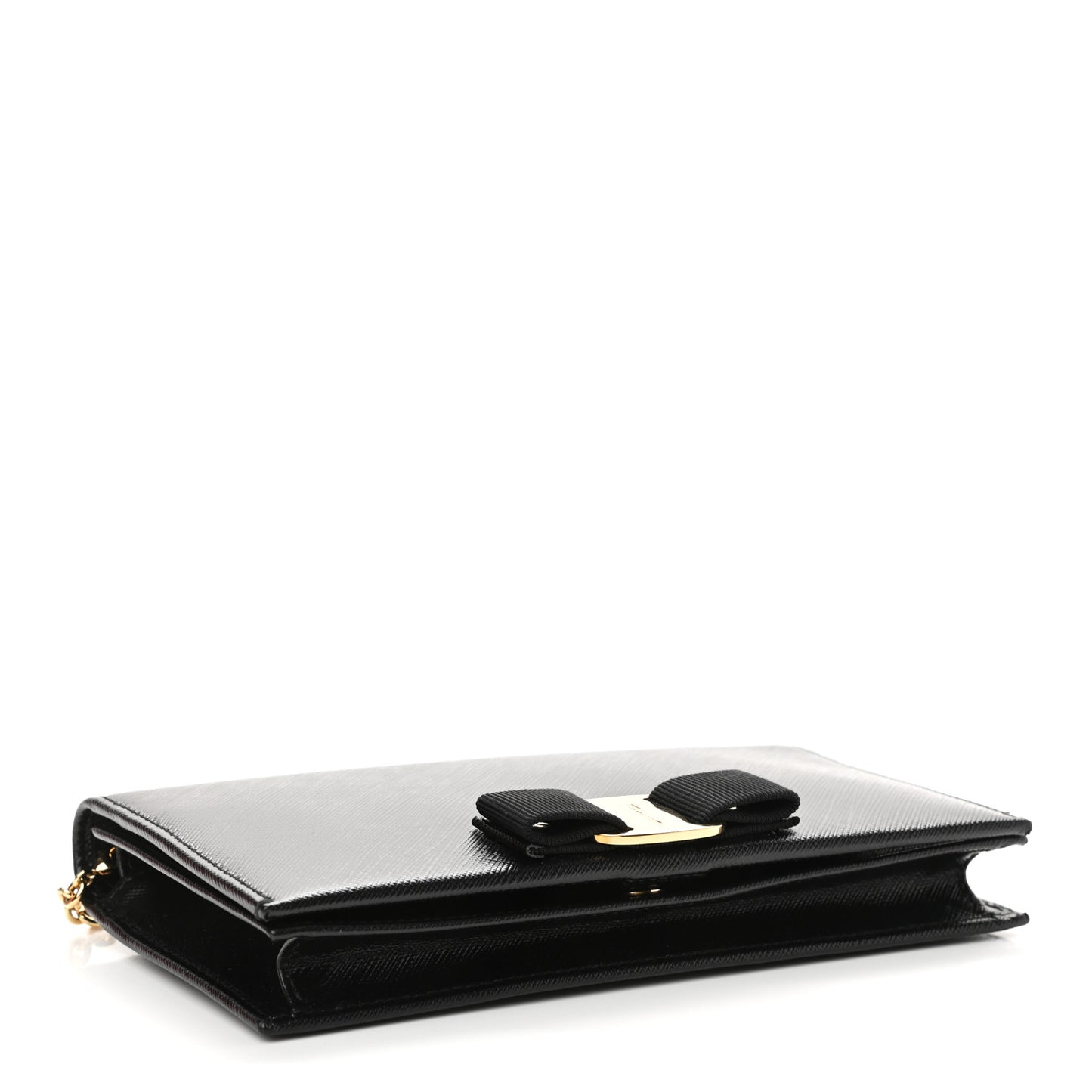 Calfskin Vara Wallet On Chain Black
