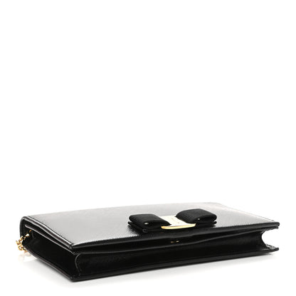Salvatore Ferragamo Calfskin Vara Wallet On Chain Black 3 of 10