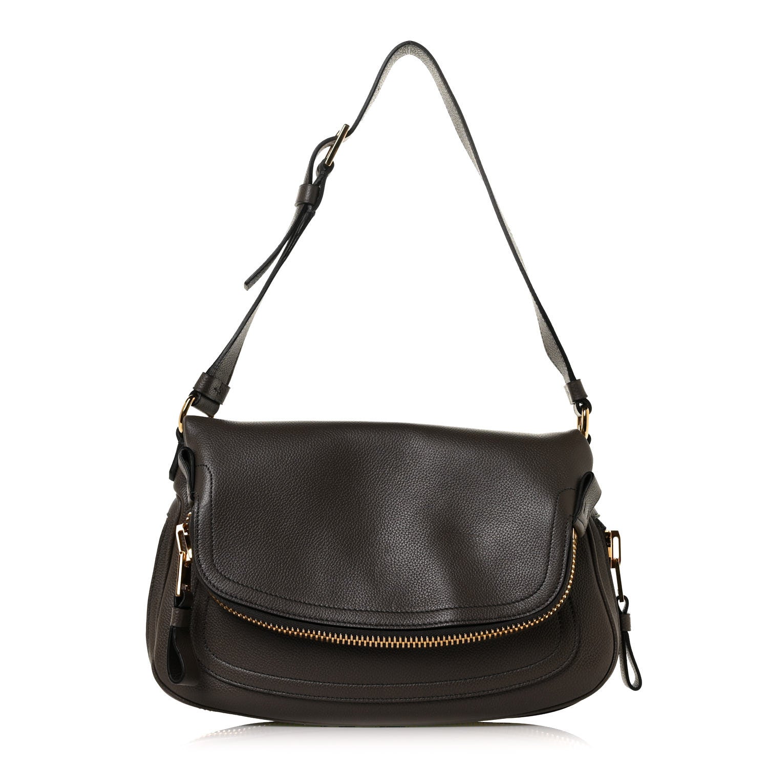 Tom Ford Pebbled Calfskin Large Jennifer Graphite 1 of 8