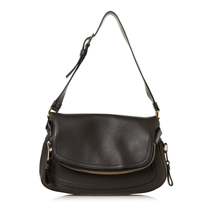 Tom Ford Pebbled Calfskin Large Jennifer Graphite 1 of 8