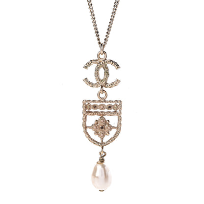 Chanel Pearl CC Drop Necklace Gold 4 of 6