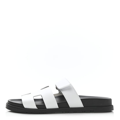 Hermes Calfskin Womens Chypre Sandals 39 White 1 of 9