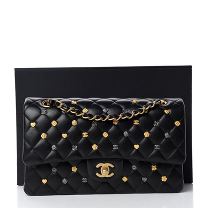 Chanel Lambskin Quilted Studded Medium Double Flap Black 11 of 11