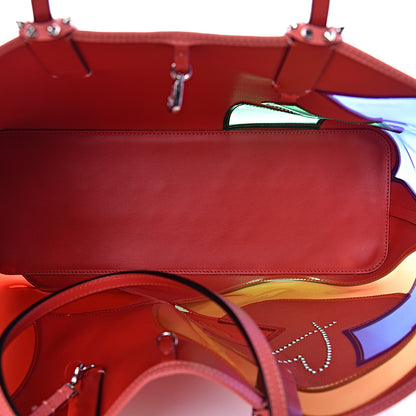 Christian Louboutin Calfskin PVC Love Spikes East West Cabata Tote Red 6 of 12