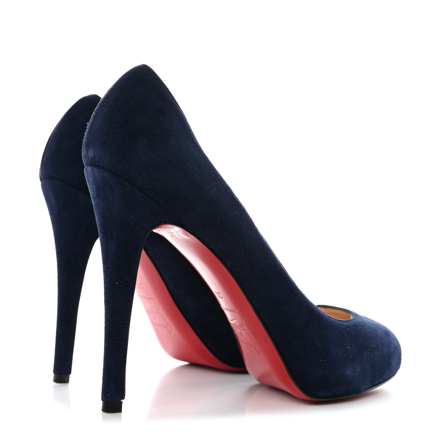 Christian Louboutin Suede New Declic 120 Pumps 38 Marine 4 of 11
