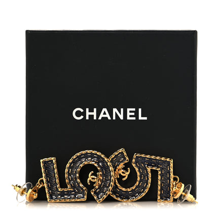 Chanel Metal Enamel CC No 5 Rope Drop Earrings Gold Denim Blue 5 of 5