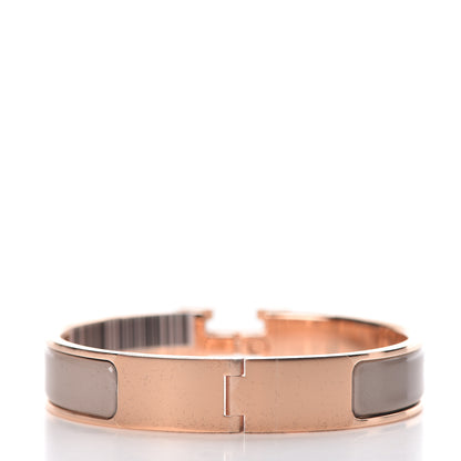 Hermes Enamel Clic Clac H Narrow Bracelet PM Marron Glace 3 of 5