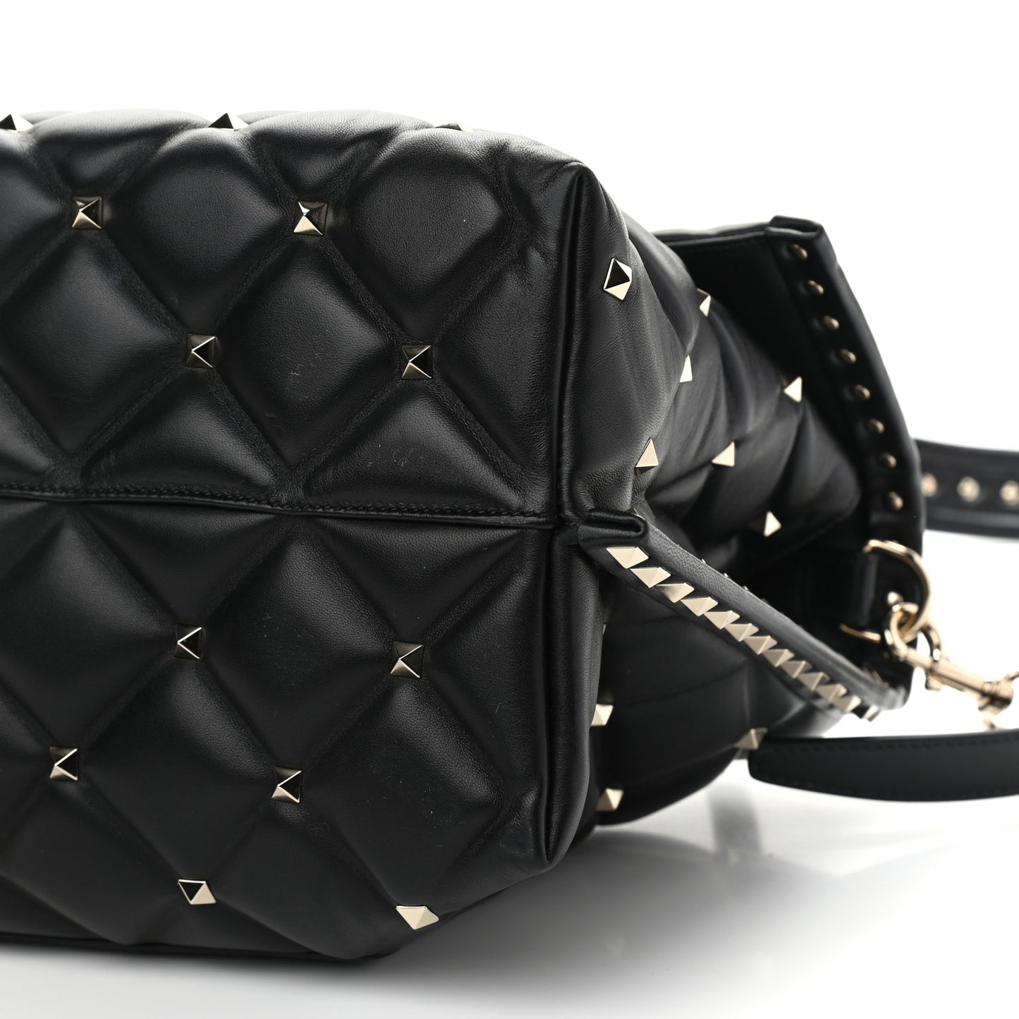 Nappa Large Candystud Top Handle Bag Black