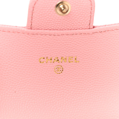 Chanel Caviar Quilted Flap Card Holder Wallet Pink 6 of 12