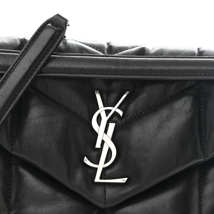 Saint Laurent Lambskin Quilted Small Loulou Puffer Monogram Chain Satchel Black 8 of 10