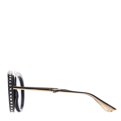 Gucci Acetate Crystal Foldable Aviator Sunglasses GG0307S Black 3 of 10