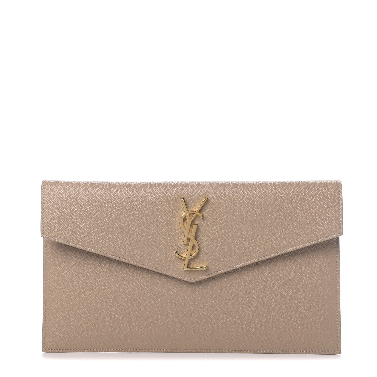 Saint Laurent Grain De Poudre Uptown Pouch Dark Beige 1 of 7