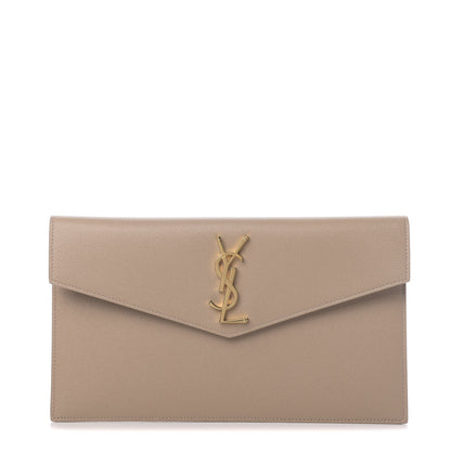 Saint Laurent Grain De Poudre Uptown Pouch Dark Beige 1 of 7