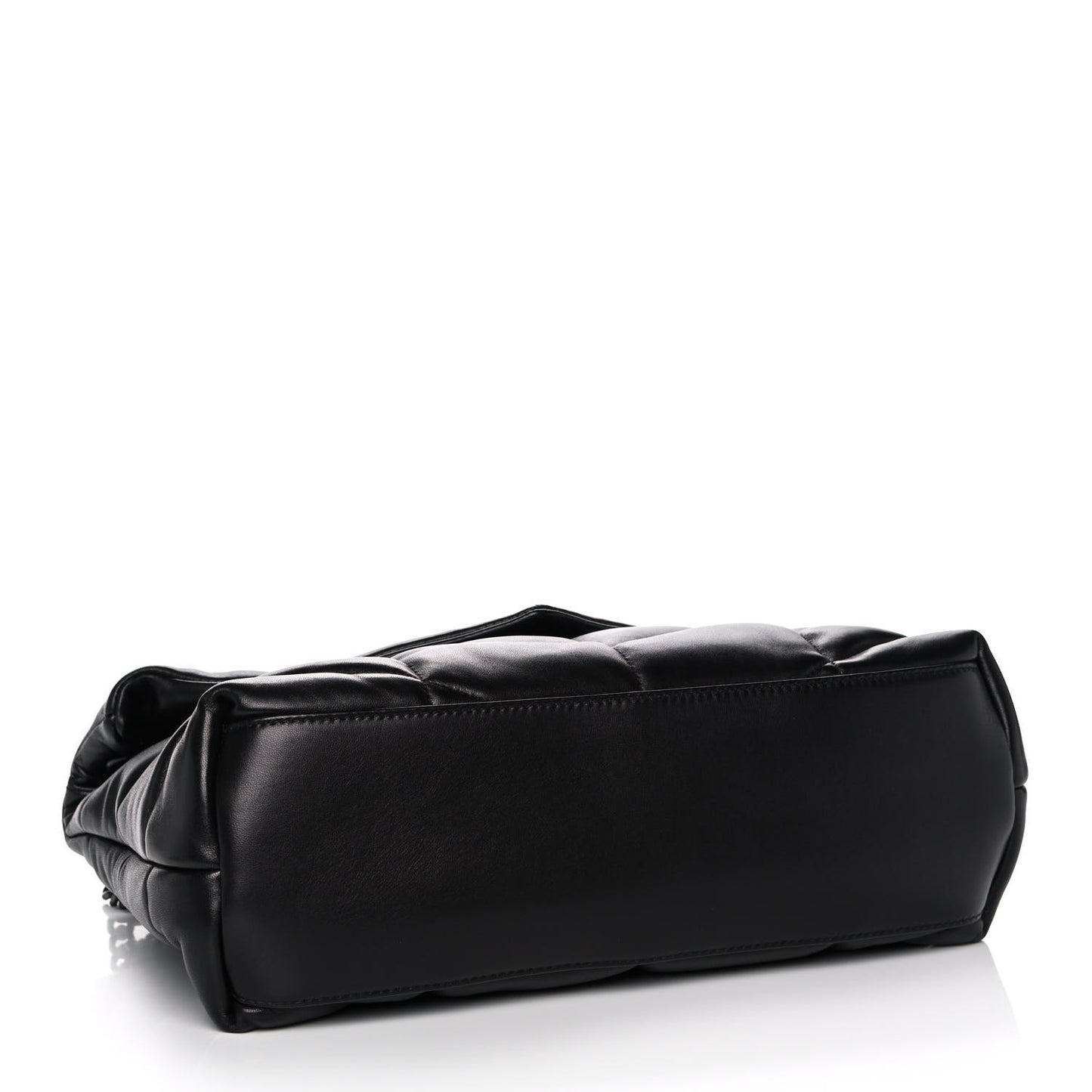 Lambskin Quilted Medium Loulou Puffer Monogram Chain Satchel Black