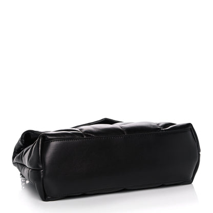 Saint Laurent Lambskin Quilted Medium Loulou Puffer Monogram Chain Satchel Black 4 of 16