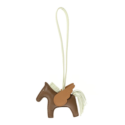 Hermes Milo Lambskin Grigri Rodeo Pegase Horse Bag Charm PM Etoupe Vert Fizz Biscuit 1 of 8