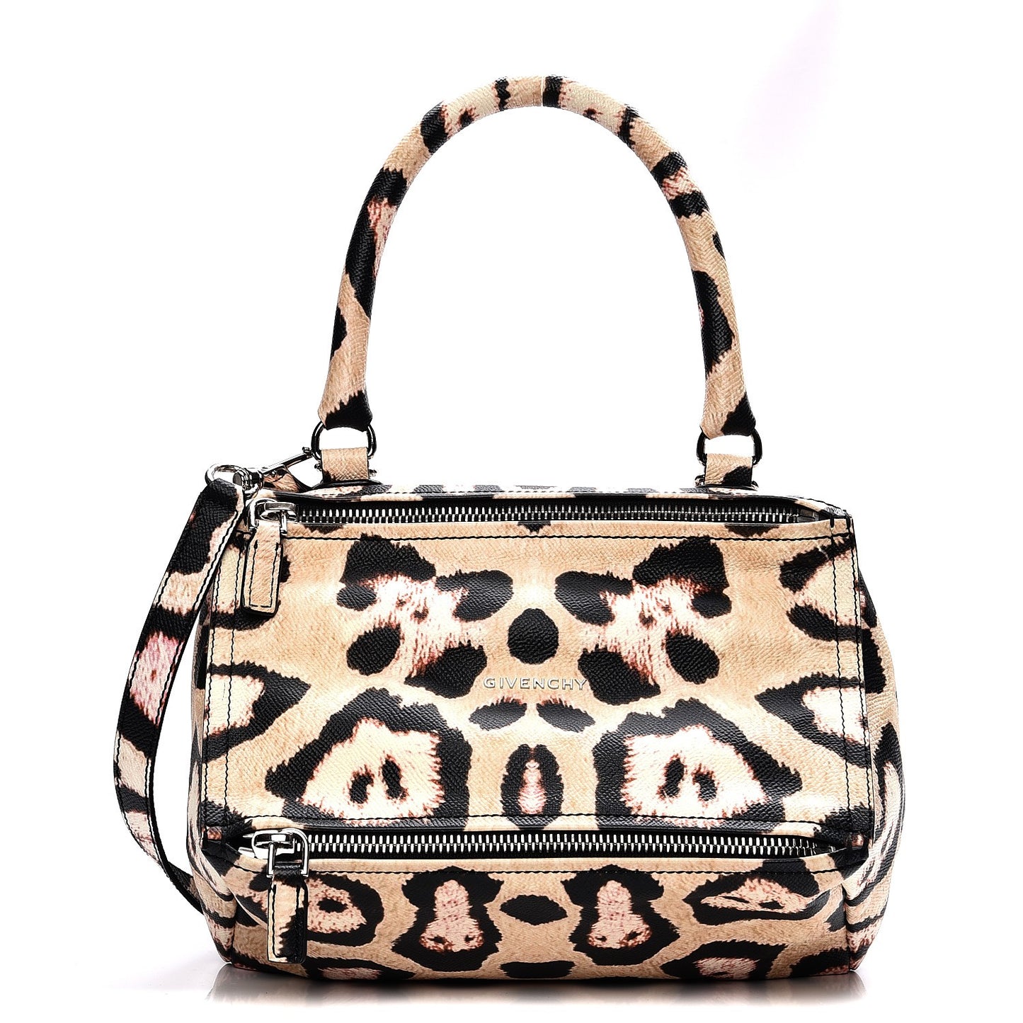 Calfskin Jaguar Print Small Pandora Multicolor