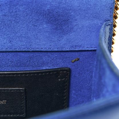 Saint Laurent Grain De Poudre Small Classic Monogram Kate Satchel Royal Blue 12 of 13