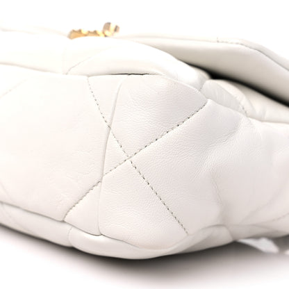 Chanel Goatskin Quilted Medium Chanel 19 Flap White 9 of 11