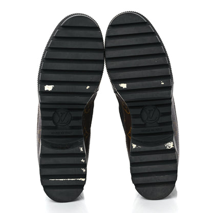 Louis Vuitton Suede Calfskin Monogram Laureate Platform Desert Boots 38 Black 5 of 7
