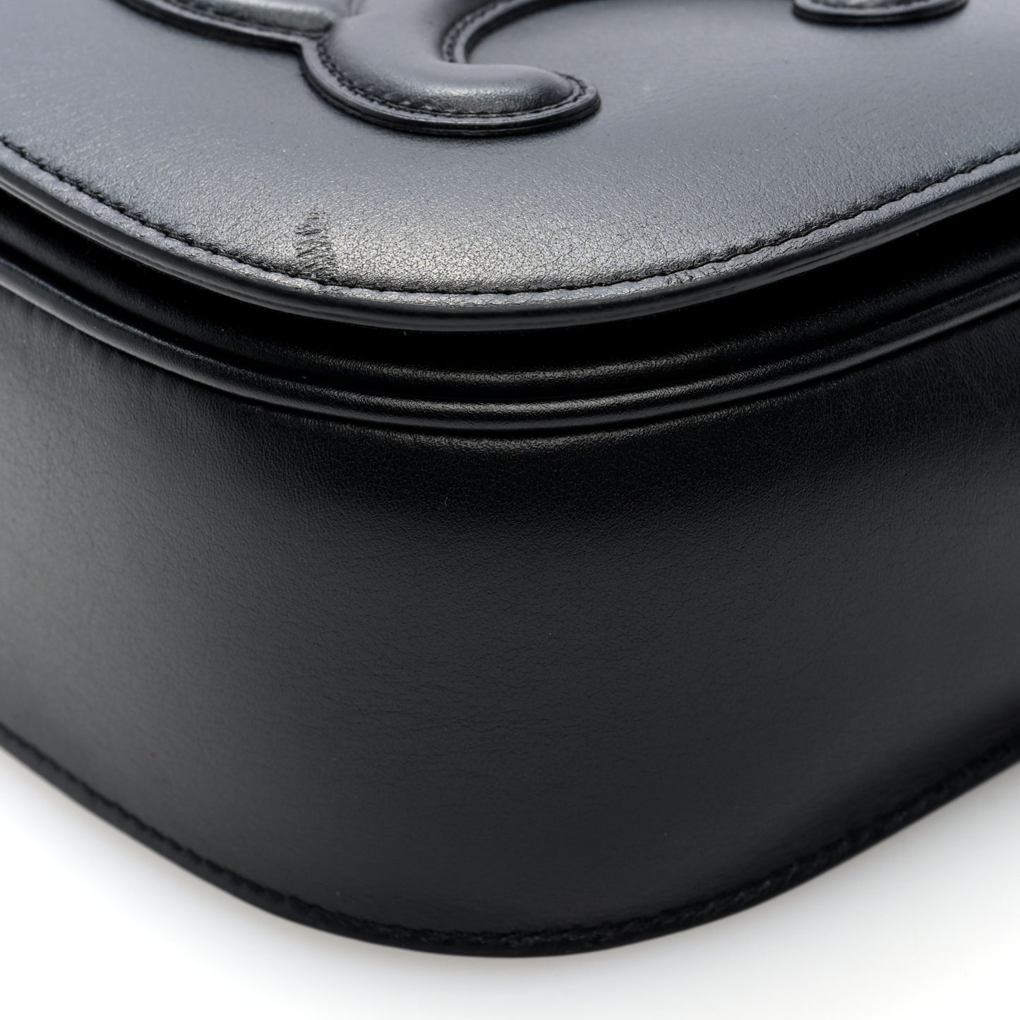 Smooth Calfskin Cuir Triomphe Folco Crossbody Bag Black