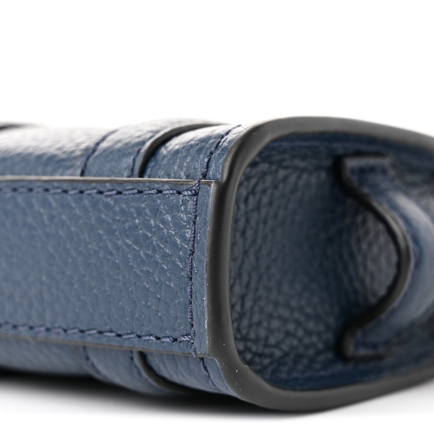 Grained Calfskin Nano The Tote Bag Crossbody Blue Sea