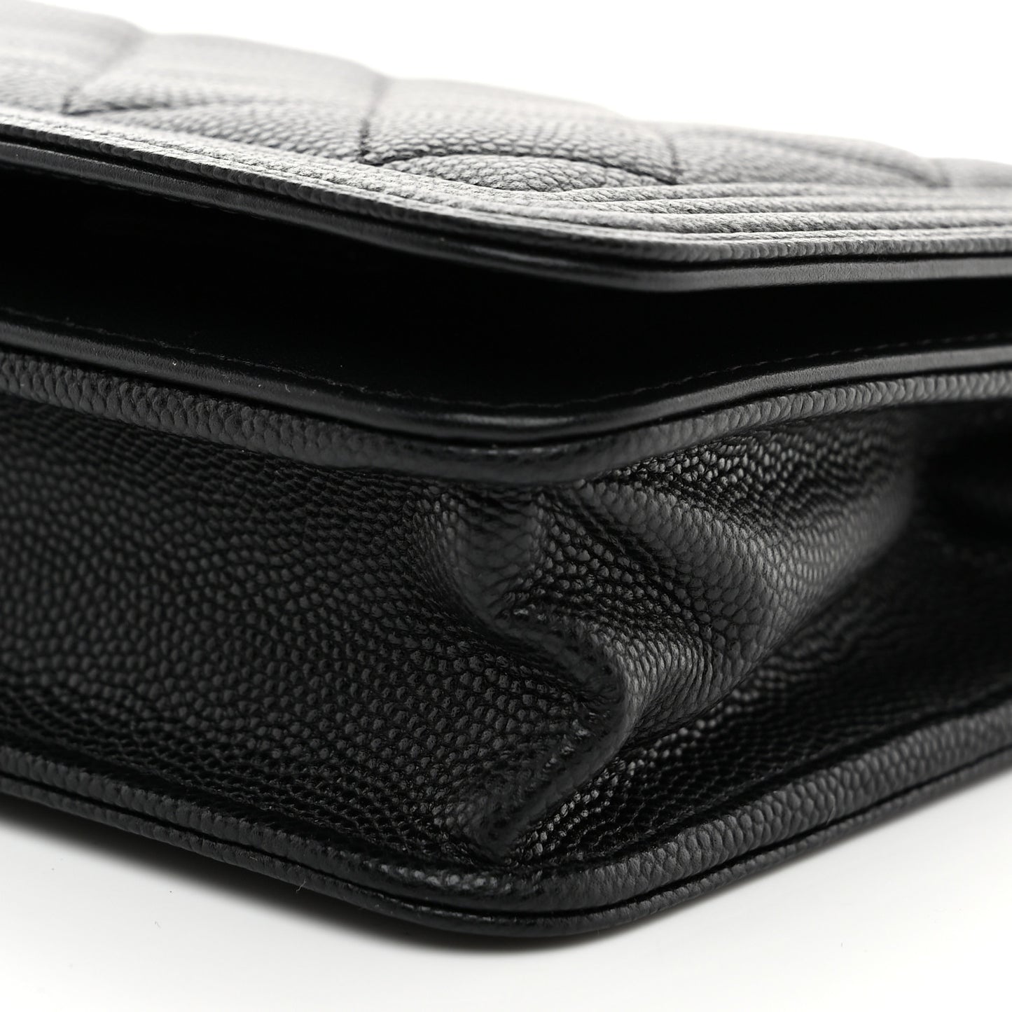 Caviar Quilted Boy Wallet On Chain WOC Black
