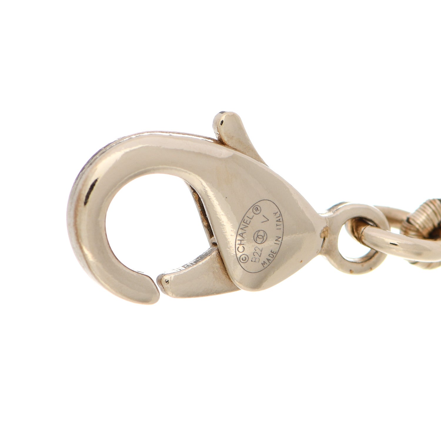 Chanel Graduated Pearl Crystal CC Bracelet Gold 4 of 5