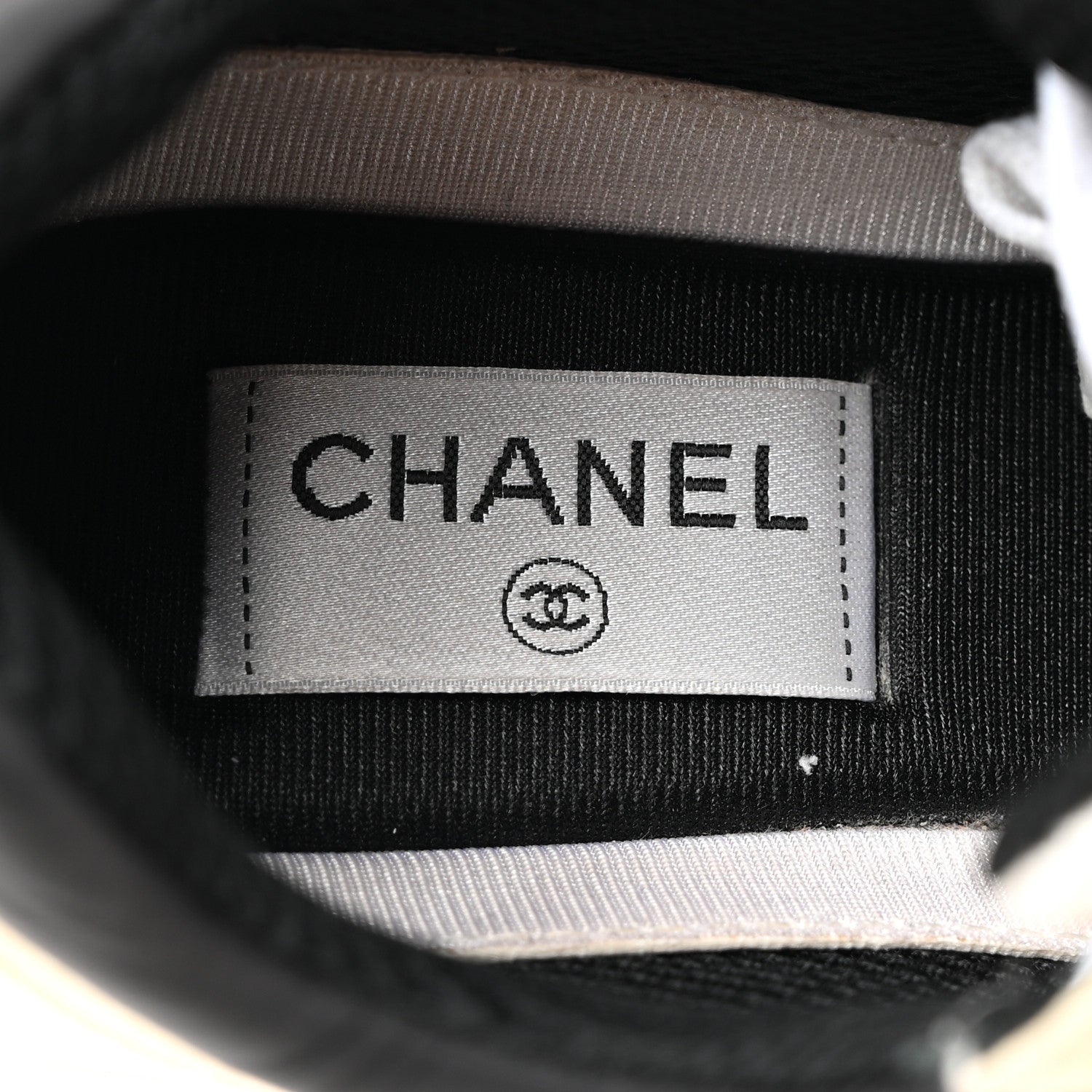 Chanel Mesh Suede Calfskin Grained Calfskin Womens CC Sneakers 39.5 White Black 6 of 10