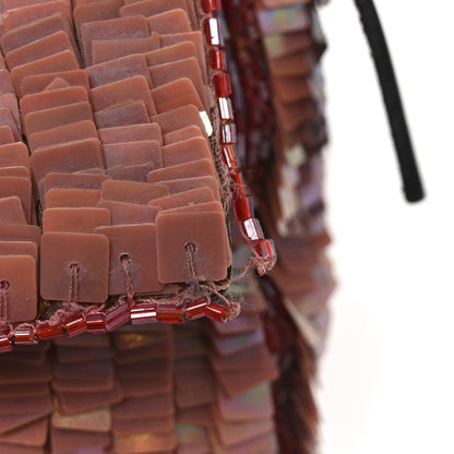 Fendi Sequin Beaded Baguette Pink Dark Brown 23 of 25