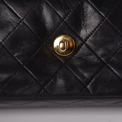 Chanel Lambskin Quilted Medium Double Flap Black 16 of 18
