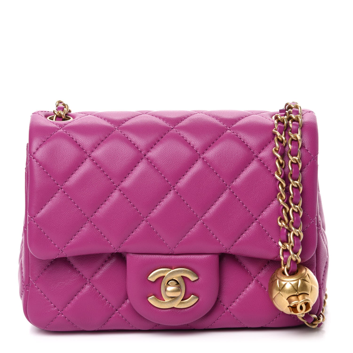 Chanel Lambskin Quilted Mini Pearl Crush Flap Purple 1 of 10
