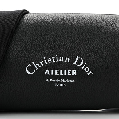 Christian Dior HOMME Grained Calfskin Mens Roller Pouch Black 8 of 12