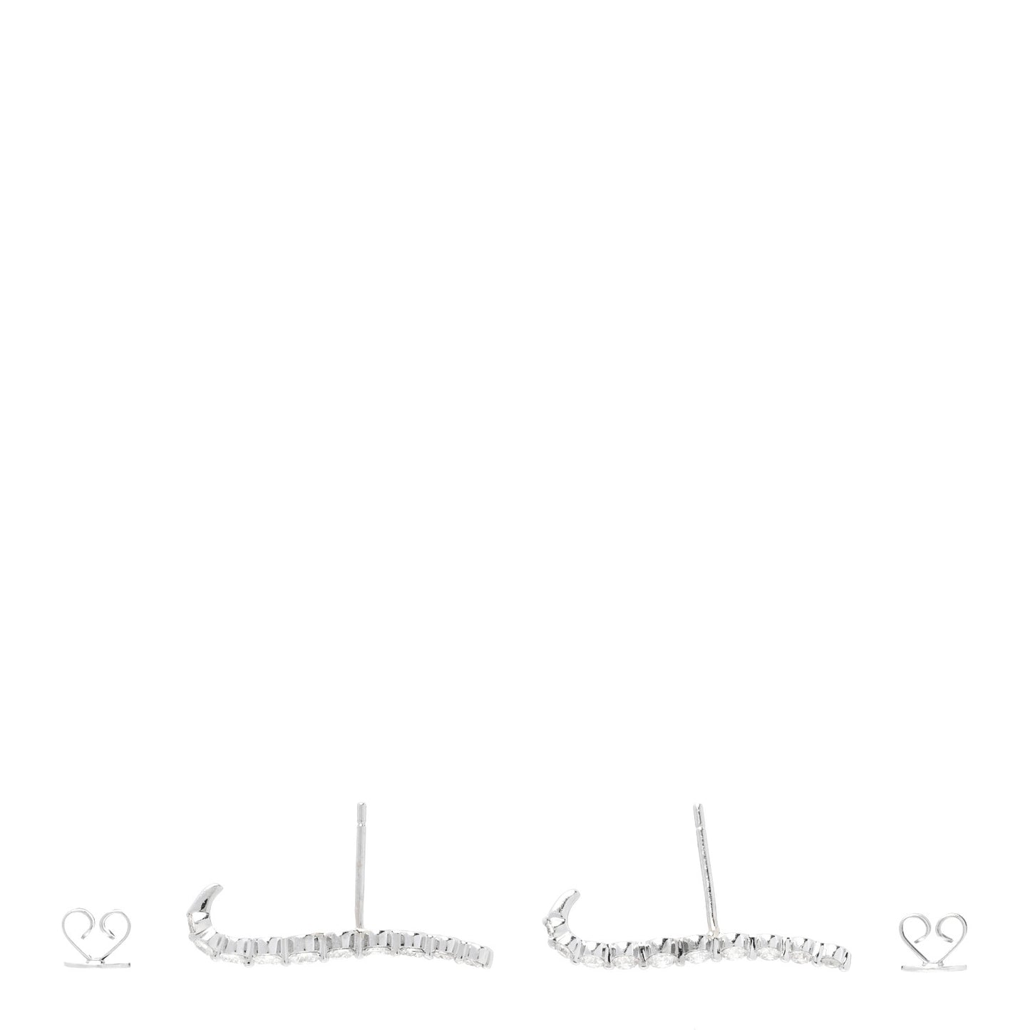18K White Gold Diamond Medium Cascade Earrings