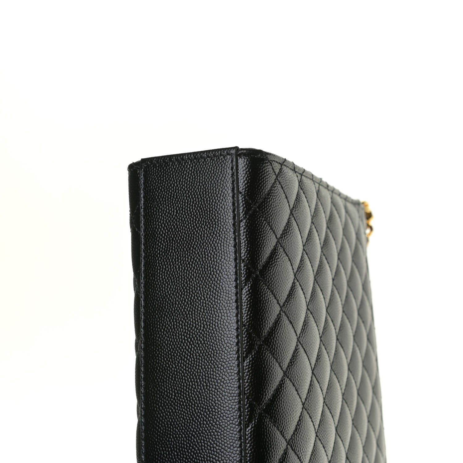 Saint Laurent Grain De Poudre Textured Mixed Matelasse Large Triquilt Monogram Satchel Black 12 of 13