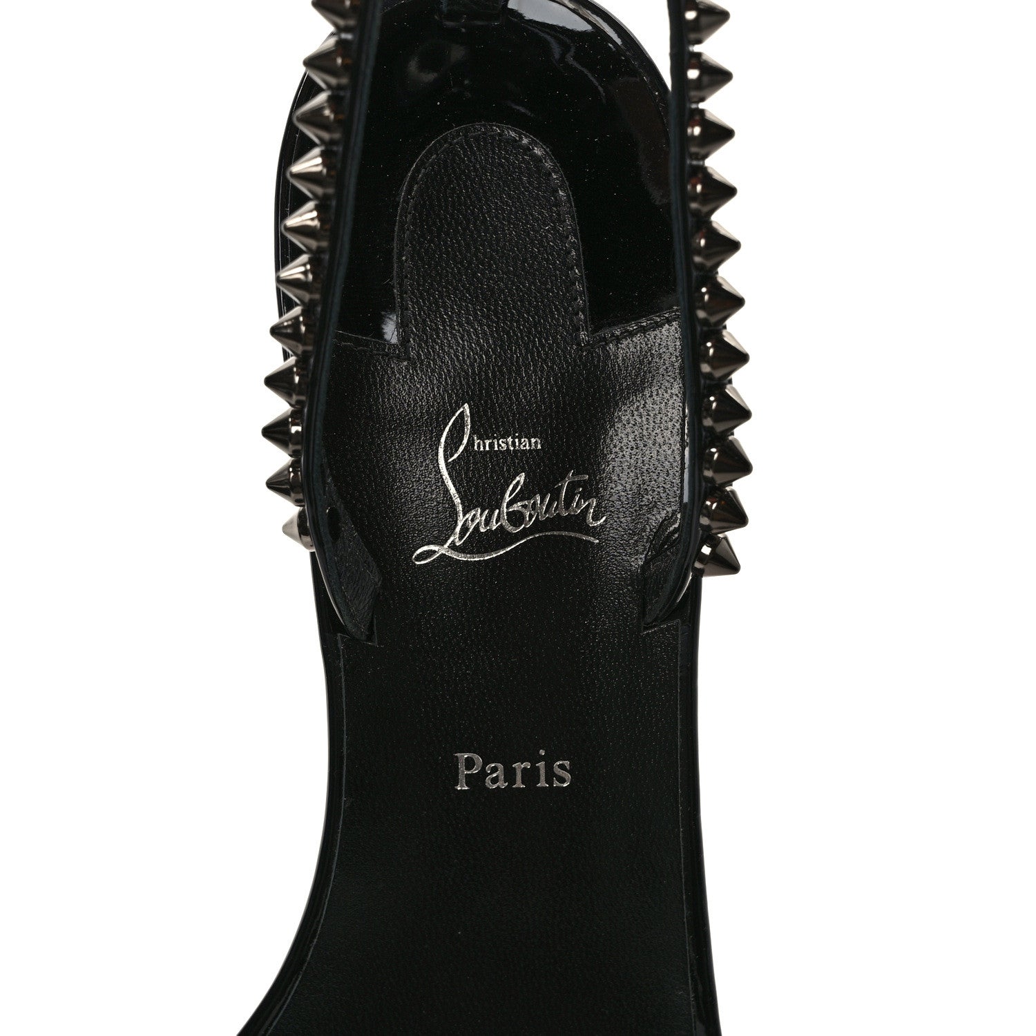 Christian Louboutin Patent Calfskin So Me Spike 85 Wedge Sandals 41 Black 7 of 8