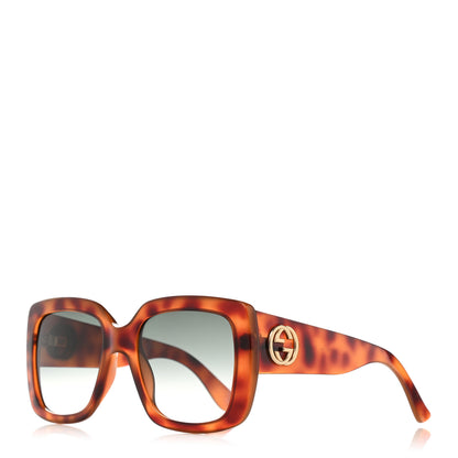 Gucci Acetate Square Frame Sunglasses GG0141S Tortoise 1 of 8