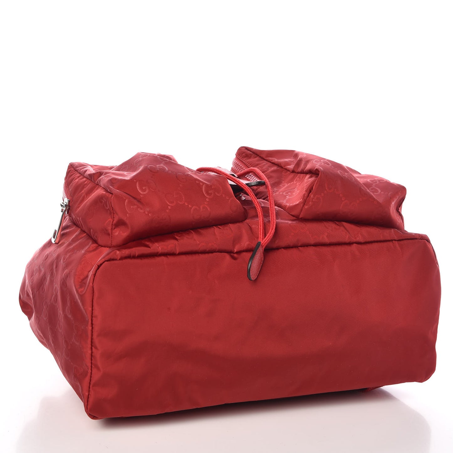 Nylon Monogram Dollar Calfskin Medium Light Single Buckle Backpack Vibrant Red