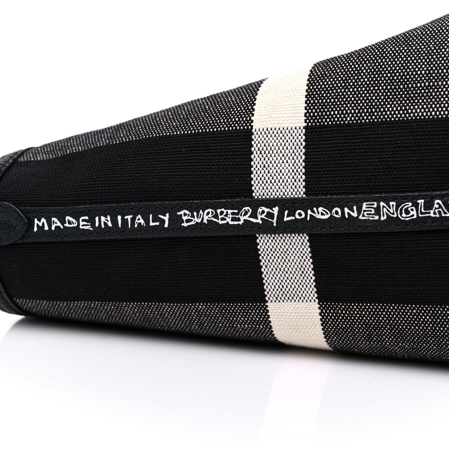 Coated Canvas Mega Check Medium Doodle Tote Black White