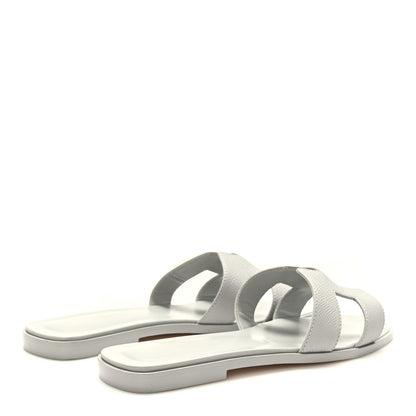 Hermes Epsom Oran Sandals 38 Bleu Glacier 4 of 9