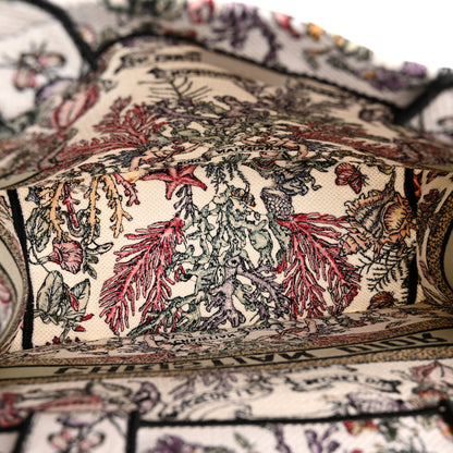 Christian Dior Canvas Embroidered Medium Book Tote White Multicolor 5 of 10