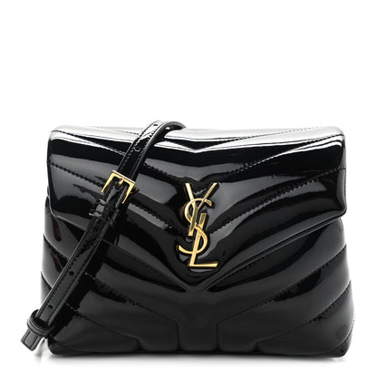 Saint Laurent Patent Y Quilted Monogram Toy Loulou Crossbody Bag Black 1 of 10