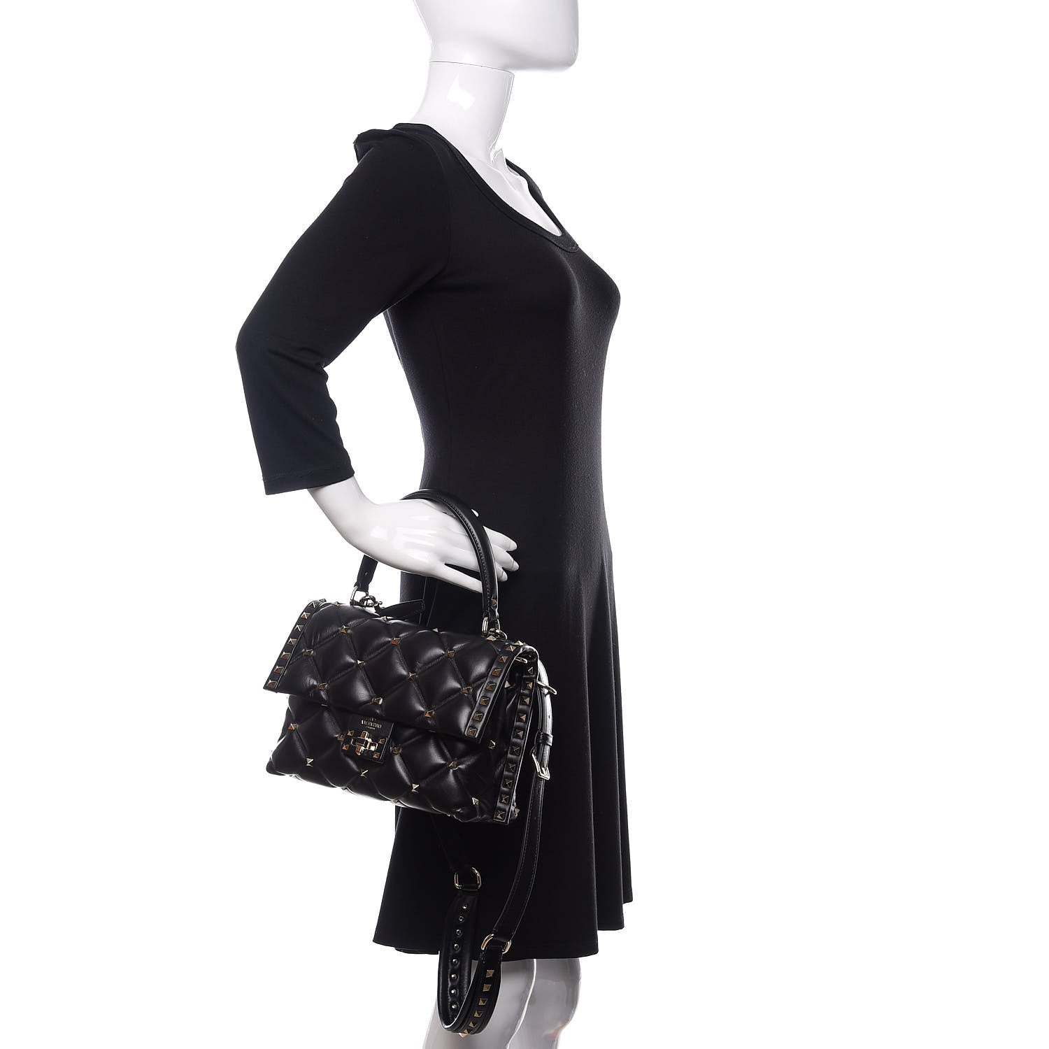 Valentino Garavani Nappa Medium Candystud Top Handle Bag Black 3 of 10